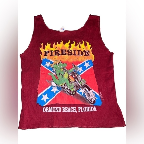 Vintage Daytona Beach Bike Week 1998 Fireside Ormond Single Stitch Tank L/XL - Picture 1 of 5